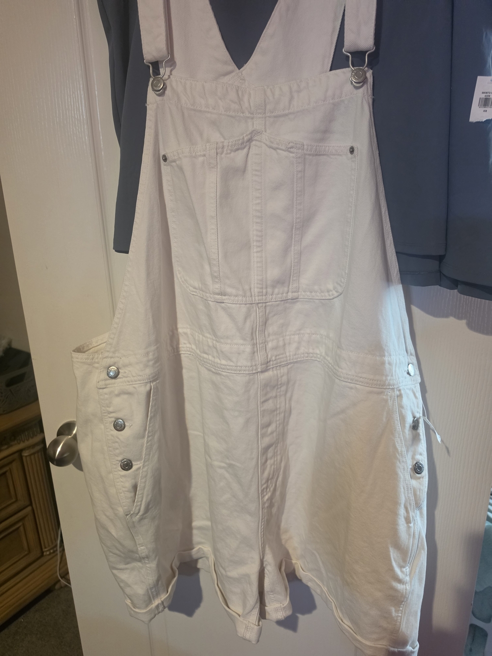 Cream Short Overalls Romper